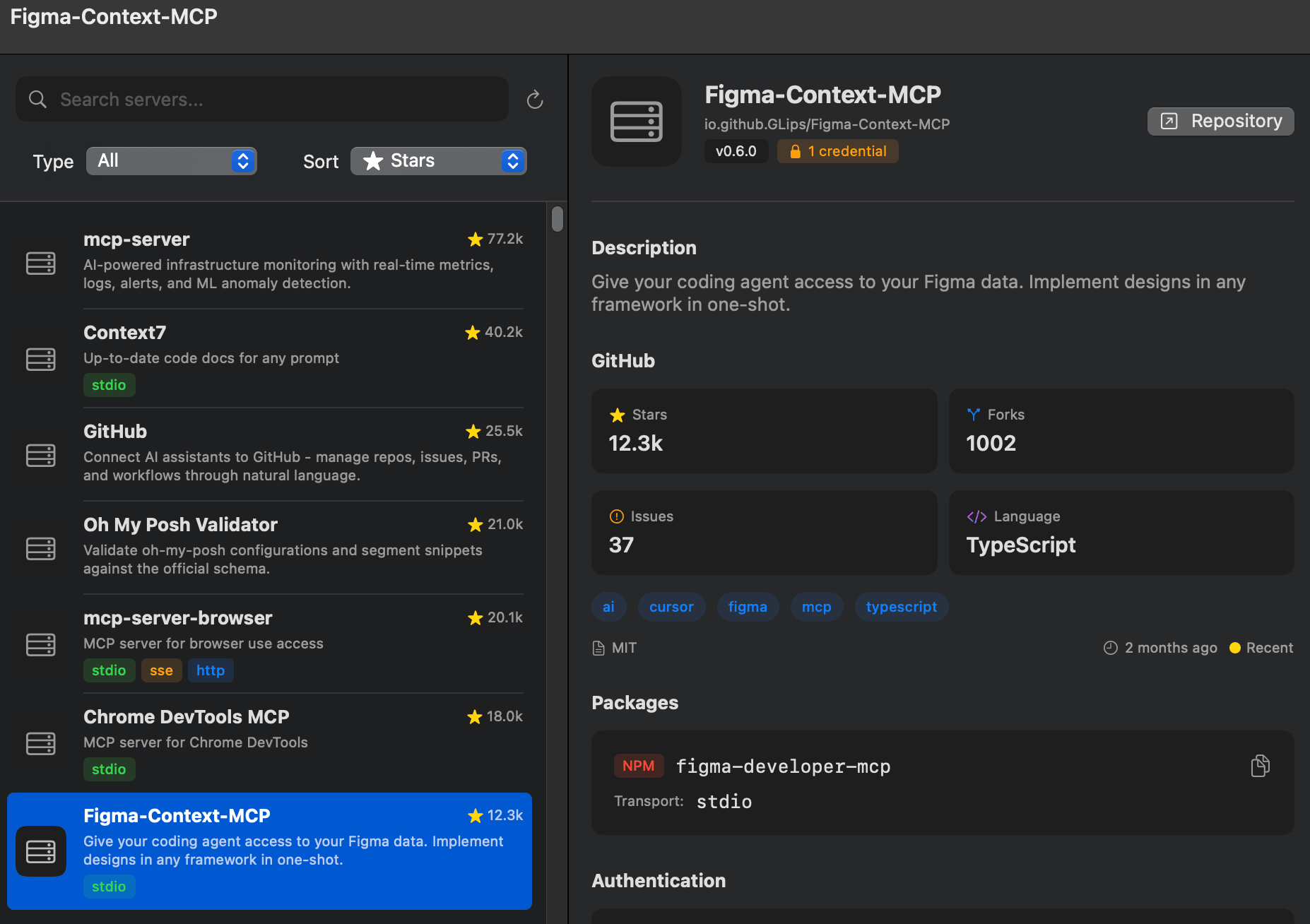 Browse and search the official MCP server registry. View GitHub stars, forks, and activity at a glance.